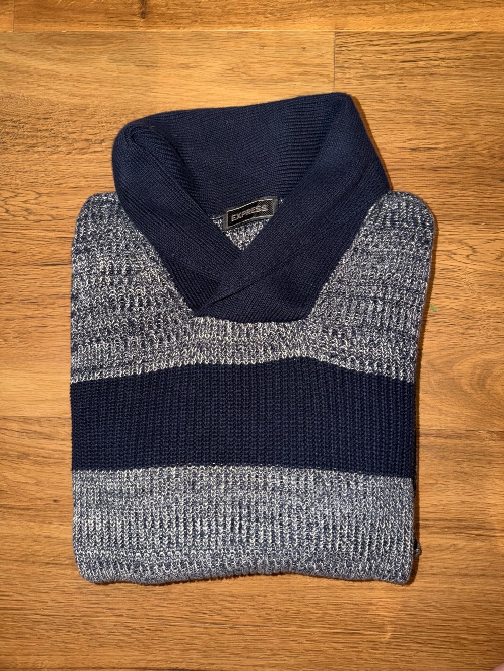 Express Men's Navy Turtleneck Stripe Sweater